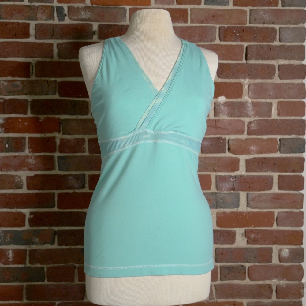 Lululemon | Seafom/White Tie Dye Deep V Tank